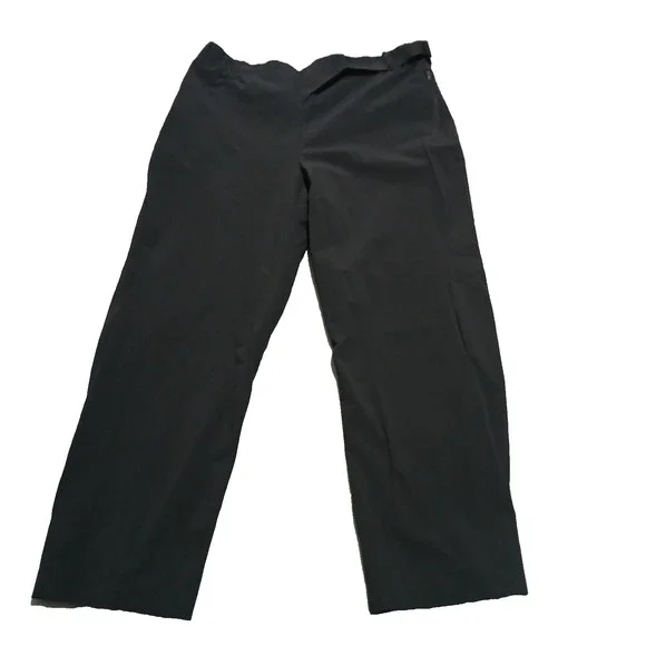 Adidas‎ Terrex Pants Size L Black Hiking Performance Belted Snap Cuff Mens
