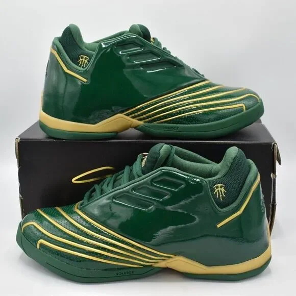 Adidas Size Mens 8 Womens 9 TMAC 2 Restomod Green Gold Basketball Shoes Sneakers