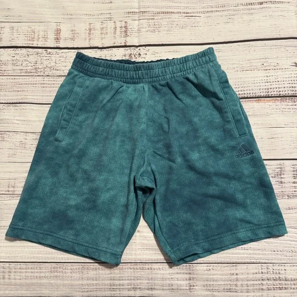 Adidas Essential Shorts  Tie-Dye Fleece Blue Shorts w/‎ Pockets Men's Size Small