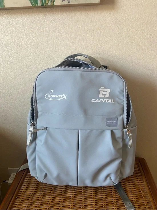 5/$10❤️❤️❤️NWTs Promo Gray Backpack with Logos