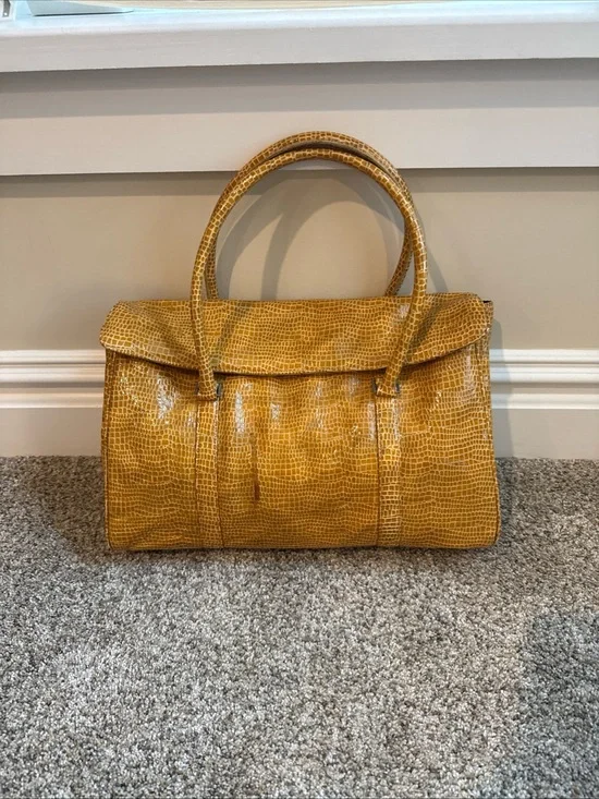 BCBG Max Azria Faux Croc-Embossed Top-Handle Large Women’s Bag Mobwife