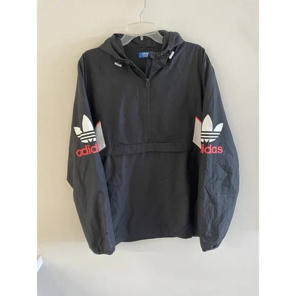 adidas Trefoil Anarak windbreaker jacket Men’s Black Lightweight Size M