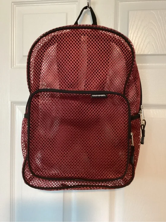 Eastsport Red Mesh Backpack for Men - Lightweight Everyday Carry
