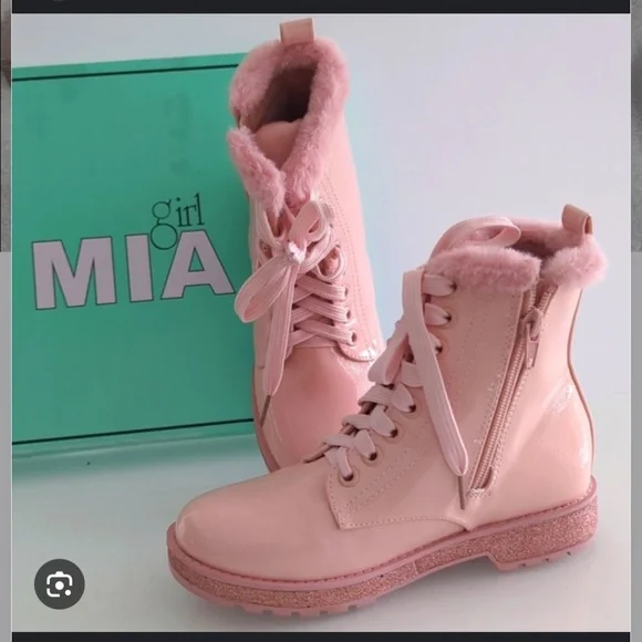 MIA Pink Lace-Up Ankle Boots GIRLS SIZE 4