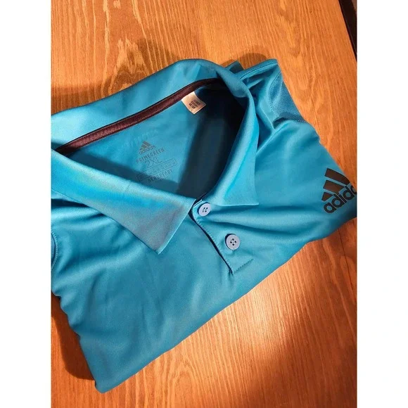 Adidas Primegreen Aeroready Mens 2XL Teal Blue Short Sleeve Golf Polo Shirt