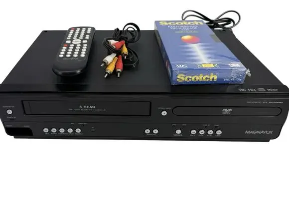 Magnavox DV220MW9 VCR VHS DVD Combo Player w/Remote, AV, Cable, VHS, Tested
