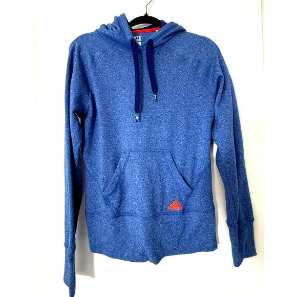 Adidas Hoodie Mens M Blue Pullover Sweatshirt Athletic Kangaroo Pocket