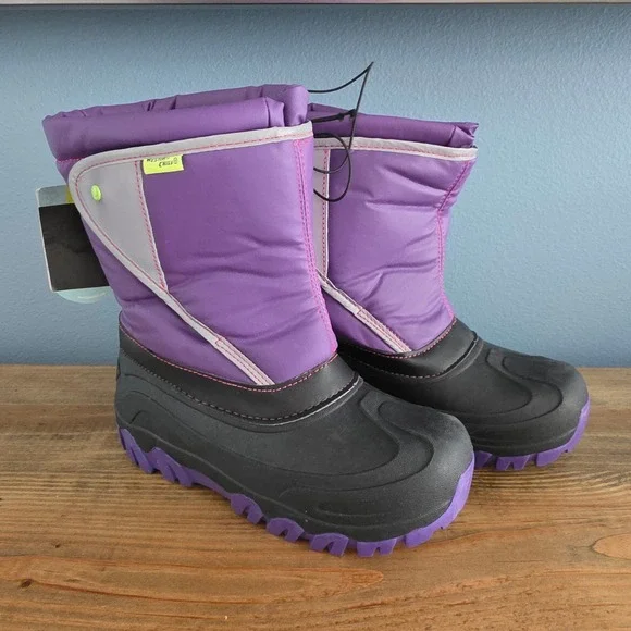 Western Chief Kids Selah Snow Boots Purple Black Waterproof Insulated Size 3