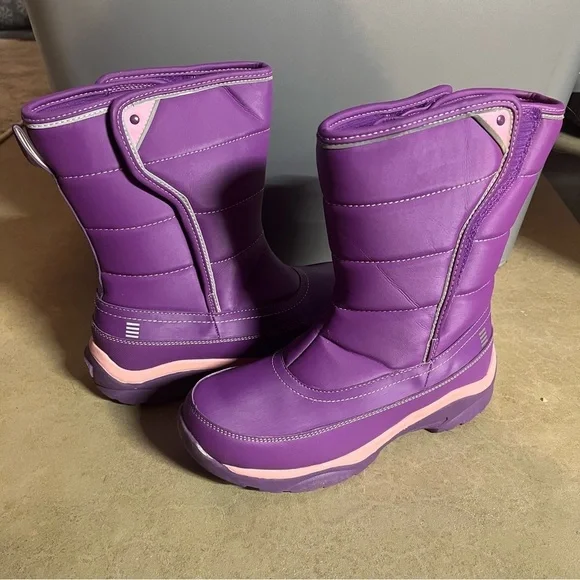 LANDS’ END GIRLS SNOW FLURRY BOOTS YOUTH SZ 5 NEW Purple Thermolite