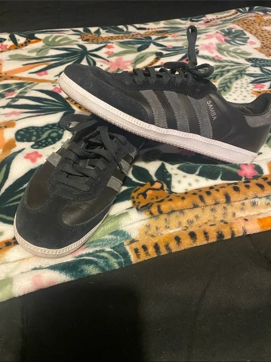 adidas Samba Black with Gray Stripes Casual Sneakers
