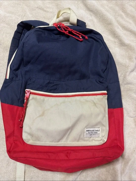 American Eagle Outfitters Navy, Red & Cream Men's Backpack