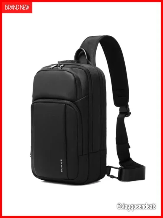 Anti Theft Sling Bag Crossbody Daypack with USB Port Water Resistant Oxford