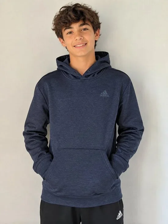 Adidas Youth Small Navy Blue Pullover Hoodie Athletic Sweatshirt