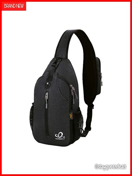 Water-resistant Crossbody Sling Backpack with Adjustable Strap for Travel Hiking