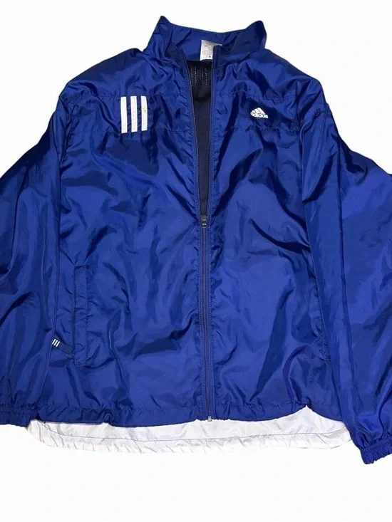 Vintage Adidas royal blue windbreaker jacket Y2K sportswear retro 2000s indie