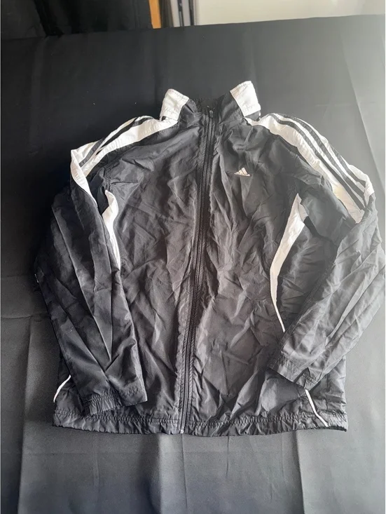 Adidas Black and White Windbreaker Jacket