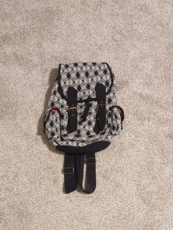 Black and White Patterned Women's Backpack