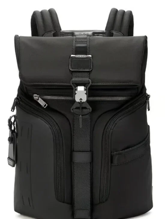 TUMI Alpha Bravo Logistics Flap Lid Backpack New in Black Color