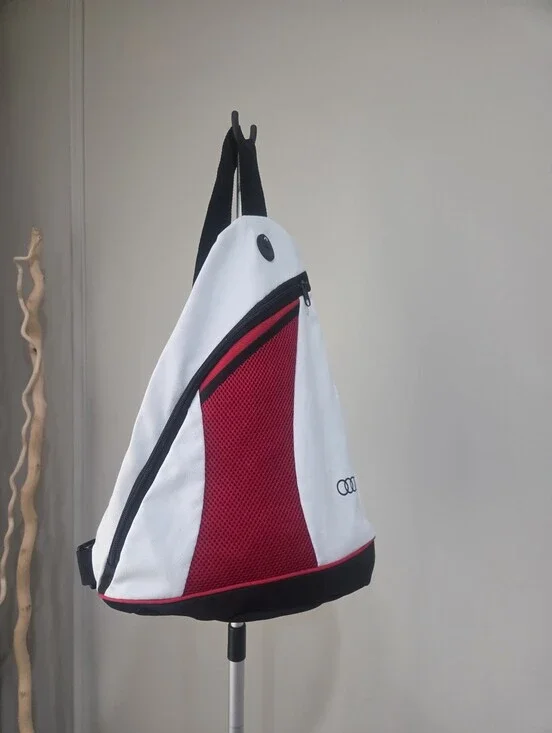 Audi White and Red Sling Backpack - Men Bags