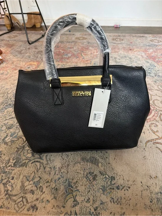 NWT Kenneth Cole Reaction Black Shopper Tote / Satchel