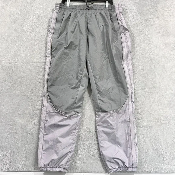 Adidas Track Pants Mens XL Thick Drawstring Y2K RARE Performance‎ Joggers Gray