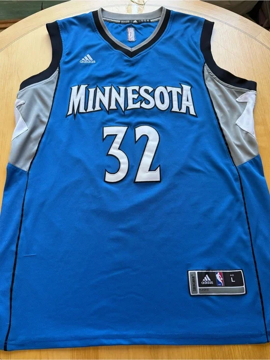 Adidas Minnesota Timberwolves Karl-Anthony Towns #32 Jersey Sz L Blue