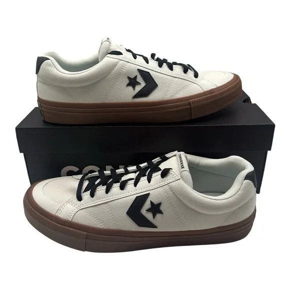 Converse Sport Casual Ox Shoes Mens 9 Women 10.5 White Black Low Sneaker A13787C