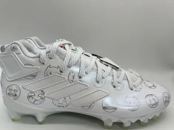 Adidas Freak 22 Big Mood Football Cleats White Silver Emoji GX7983 Size 9.5 New