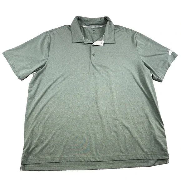 Adidas Men's Heathered Green Shirt Sz 3XL Short Sleeve Performance Preppy