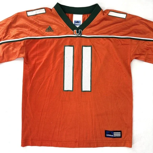 Vintage University Of Miami Hurricanes Football Jersey #11 Youth Size XL