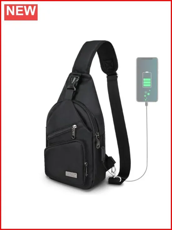 Crossbody Sling Bag with Adjustable Strap for Hiking Travel