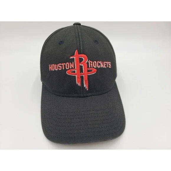 Houston Rockets Adidas Adjustable Hat Cap Dad Men Women NBA Basketball Black Red