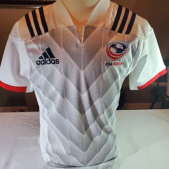 Adidas USA Rugby Jersey Size 9 (S-M) Match Shirt Men's Athletic Training