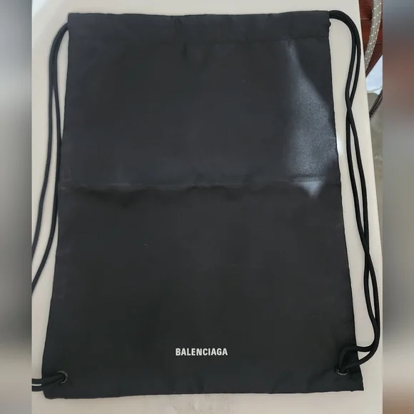 Balenciaga Black Drawstring Dust Bag Shoe Bag Travel Storage Pouch Large
