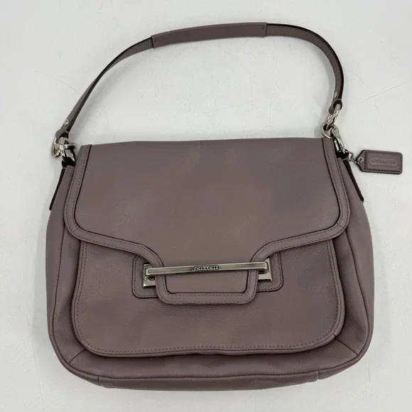 Coach Mauve Leather Satchel Shoulder Bag
