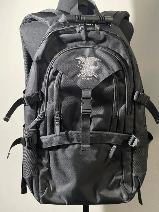 Tactical Military Hiking Backpack Bug Out Bag Black Padded Laptop Multi Use