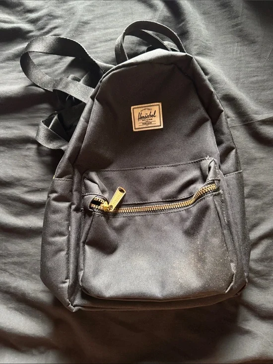 Herschel Supply Company Black Mini Backpack with Gold Zipper