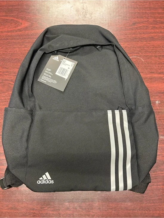 adidas Black Backpack with Silver Three-Stripe Accent