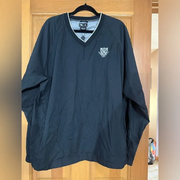 Adidas Black and‎ White V-Neck Pullover