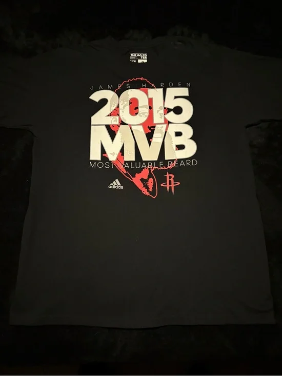 Houston Rockets Adidas James Harden 2015 MVB most valuable beard tee XL 30x23