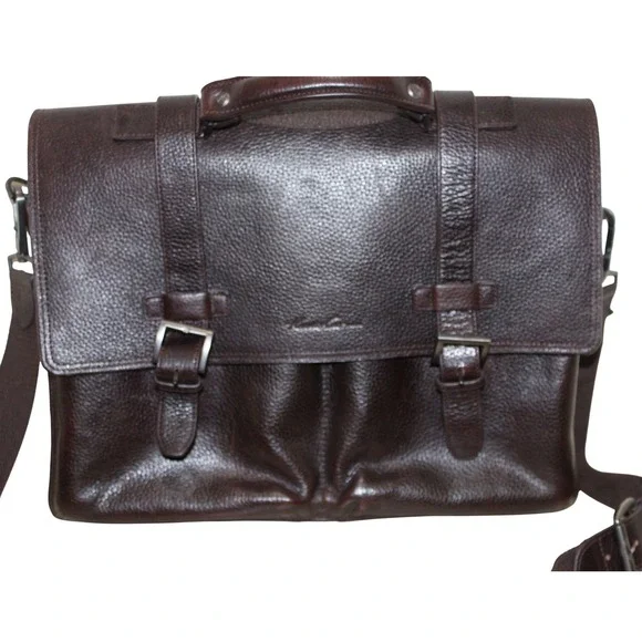 Kenneth‎ Cole NY Brown Leather Briefcase Mens EUC Messenger Bag Laptop Bag