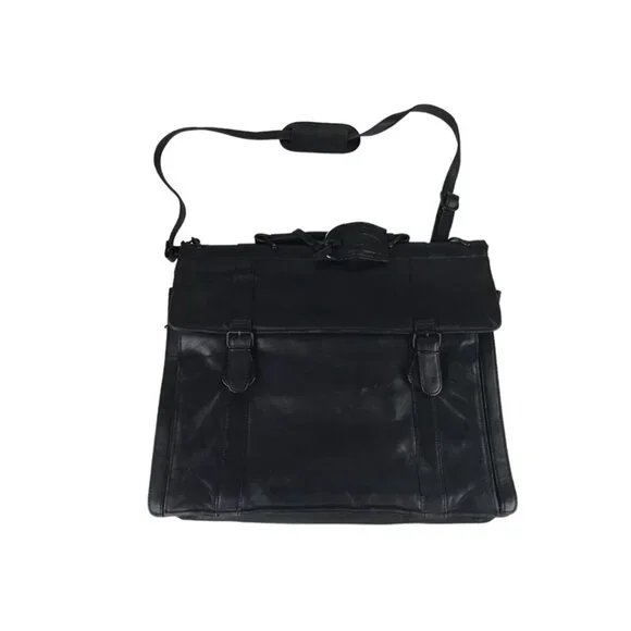 Mark Phillip Unisex‎ Adults Black Full Grain Leather Briefcase Document Case Bag