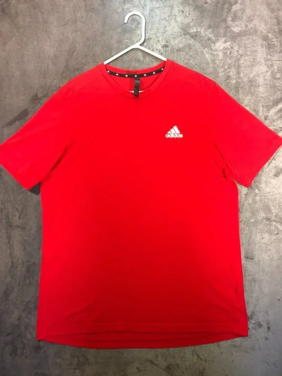 Adidas Athletic Performance Crew Neck T-Shirt Men Moisture Wicking Red XLT