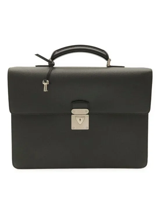 Louis Vuitton Taiga Document Purse Briefcase Business Leather Ardoise Black