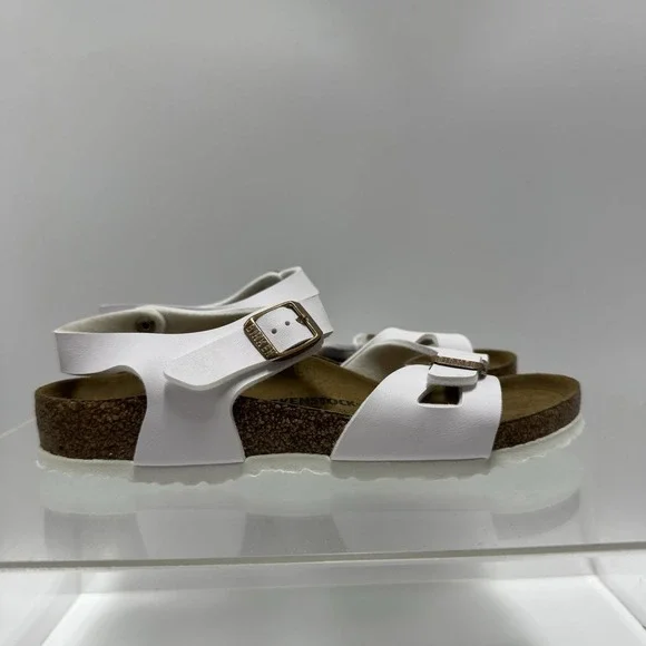 Brand New Birkenstock White Rio Kids BS Sandals Strap Narrow Size 3 L / 34