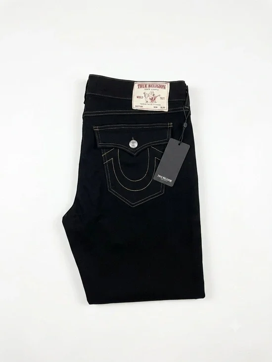 True Religion Black Relaxed Straight Jeans