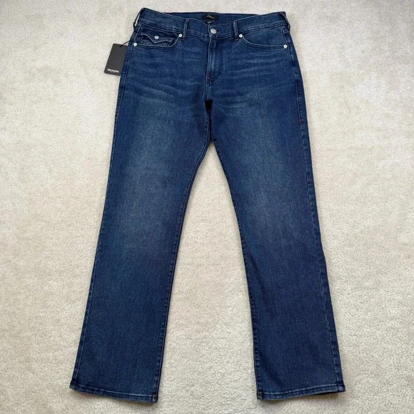 NWT True Religion Ricky Flap Straight Jean Mens 38 (36 Tag) Dark Shivering Wash
