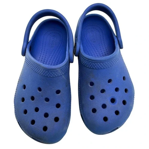 Crocs Kids C10 Classic Clogs Royal Blue Slip On Comfort Water Shoes‎