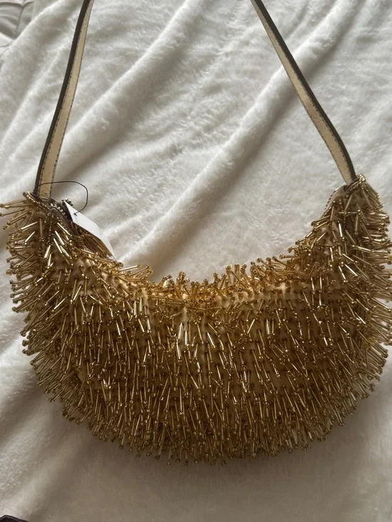 Talbots Gold Beaded Shoulder Bag