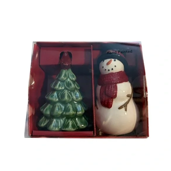 St. Nicholas‎ Square Yuletide Salt & Pepper Shaker Set/Christmas Tree & Snowman